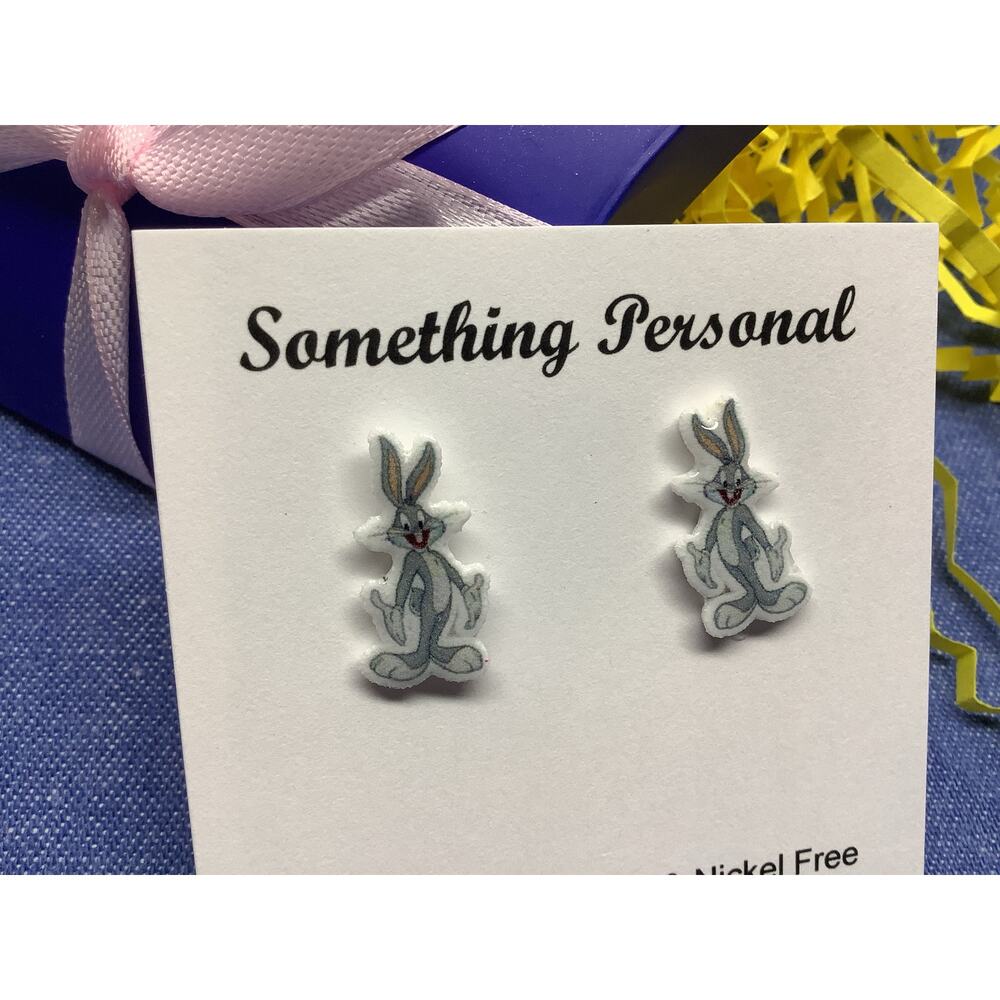 Bugs Bunny - Looney Tunes Inspired Post Earrings - Gift Boxed - Chibi Cute